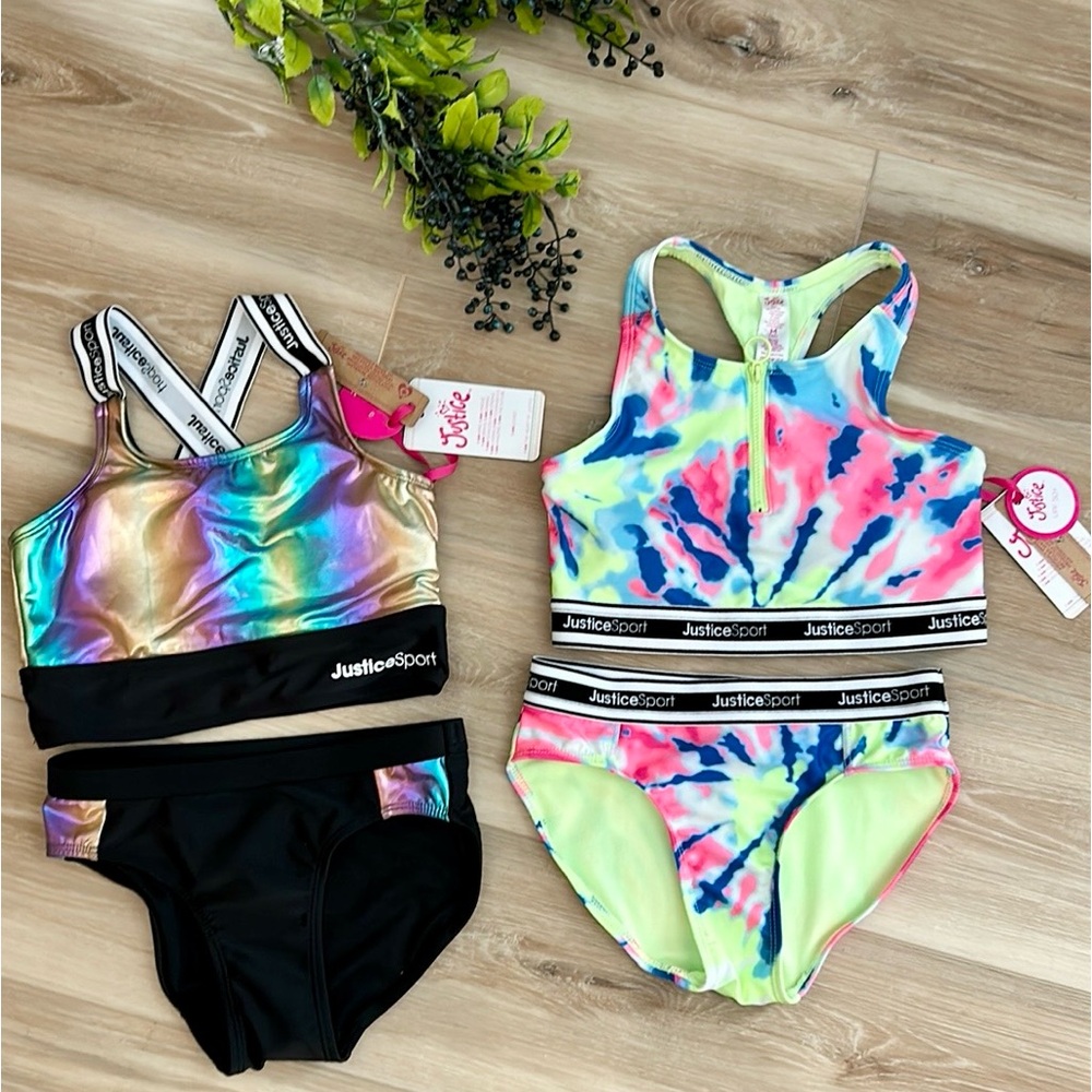 NWT Justice girls bikini sets